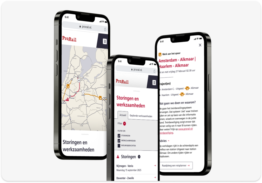 ProRail spoorinformatie mobiele schermen